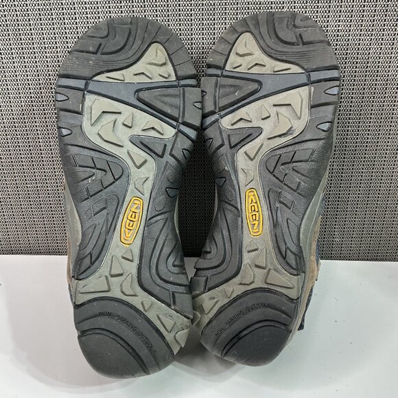 Keen Waterproof Hiking Shoes Men's 11 Brown & Blue Suede Mesh Upper Outdoor - Picture 6 of 8